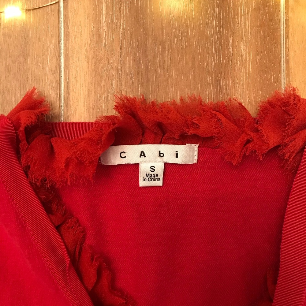 πΊ CAbi Red Ruffle Cardigan - Picture 3 of 3